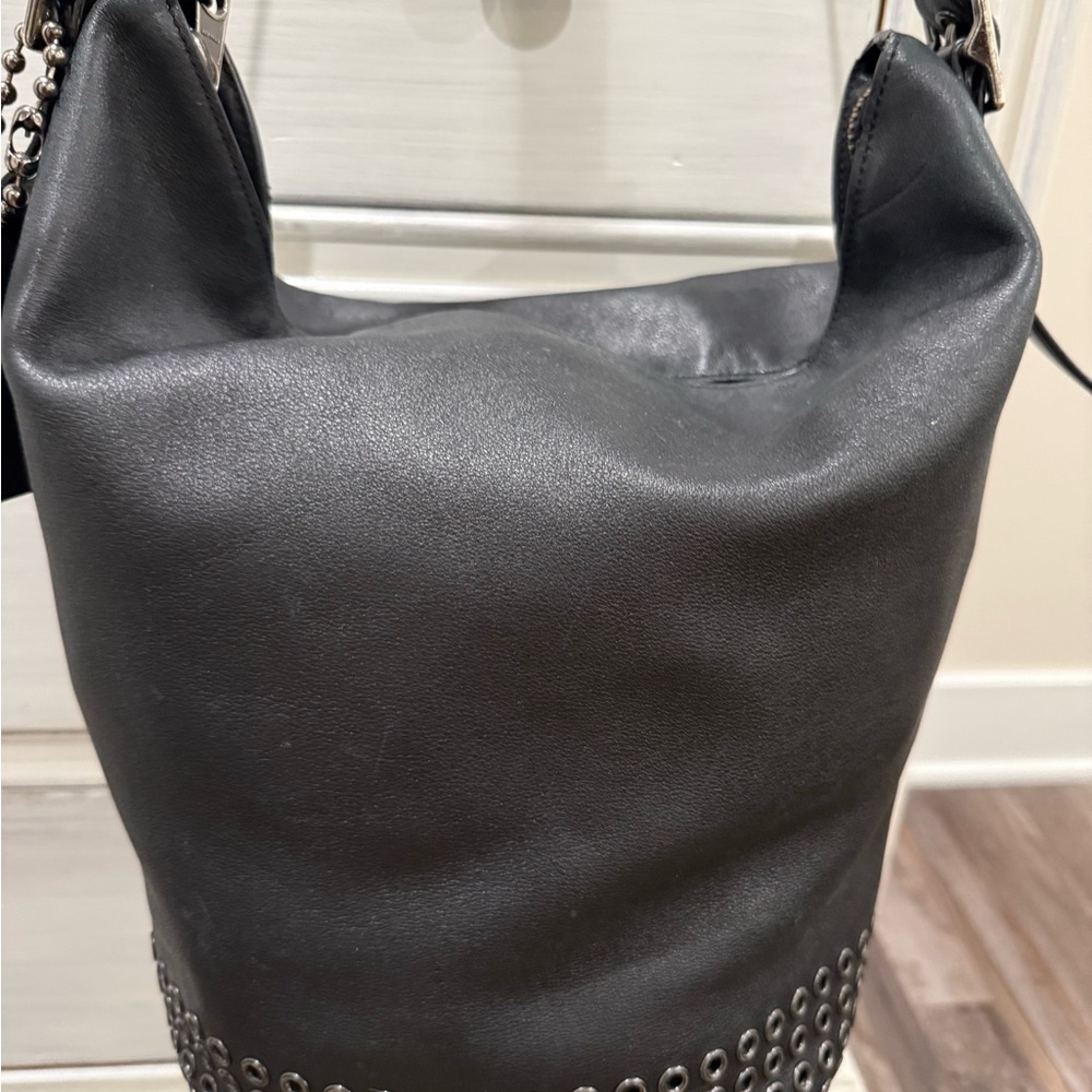 COACH Bleeker Black Leather Shoulder/crossbody with metal grommets- vintage